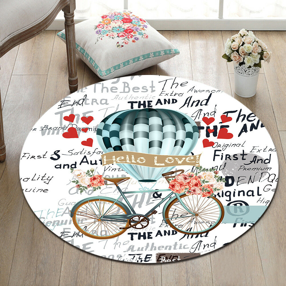 Air Balloon Bicycle CLM2809001R Round Area Rug