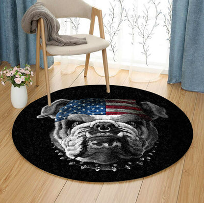 American Bulldog BT190801RR Round Area Rug