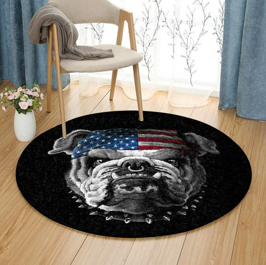 American Bulldog BT190801RR Round Area Rug