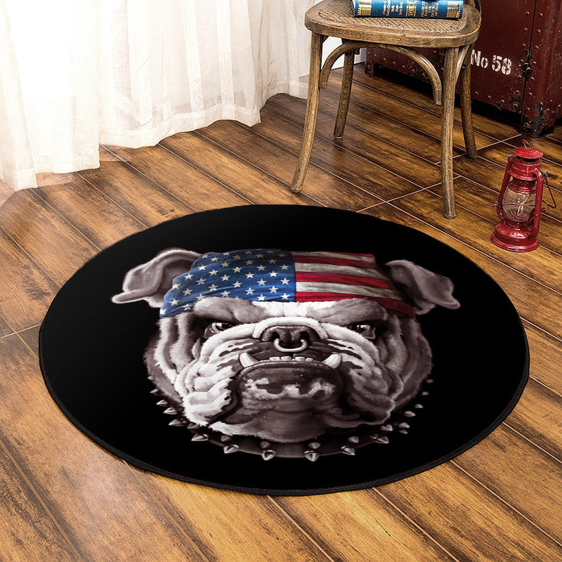 American Bulldog BT190801RR Round Area Rug