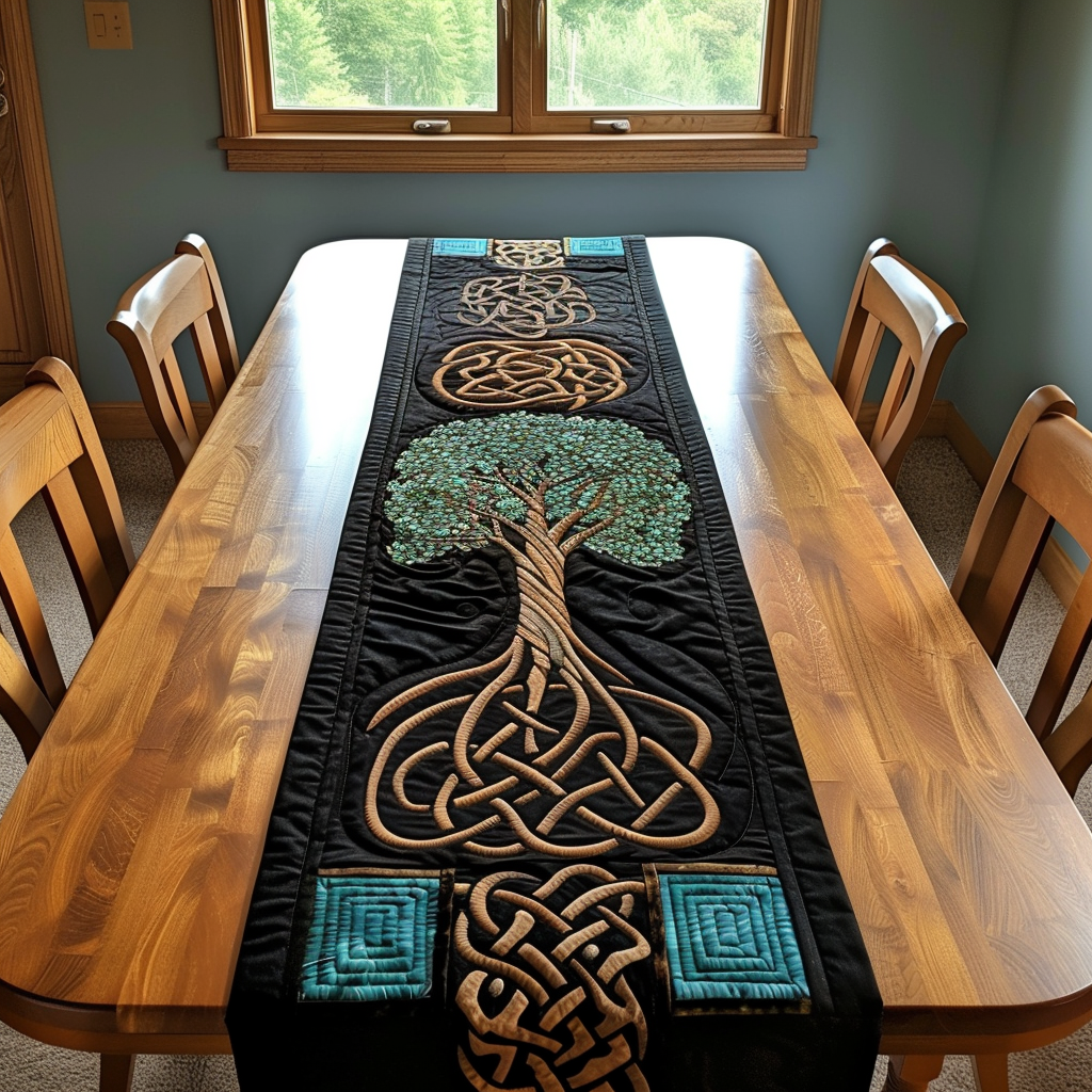 Ancient Tree of Life Quilted Table Runner NCU0TH455