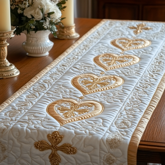 Angelic Cross Quilted Table Runner NCU0DV2113