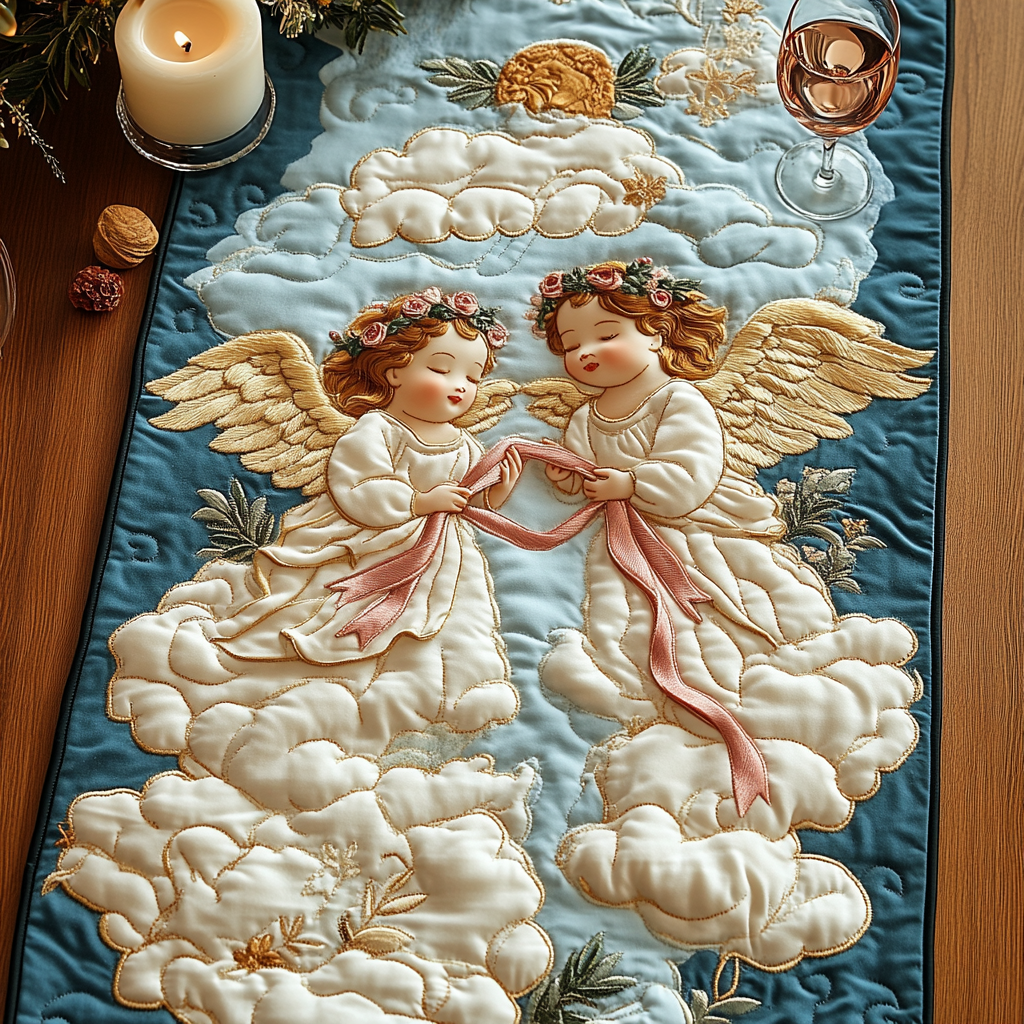 Angelic Harmony Quilted Table Runner NCU0VH1531