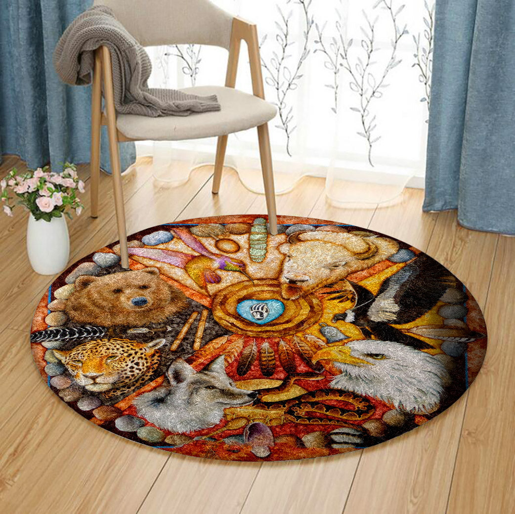 Animal NT270801RR Round Area Rug