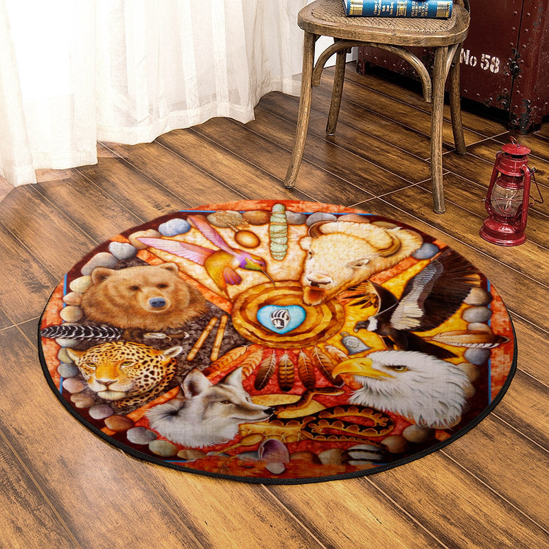 Animal NT270801RR Round Area Rug