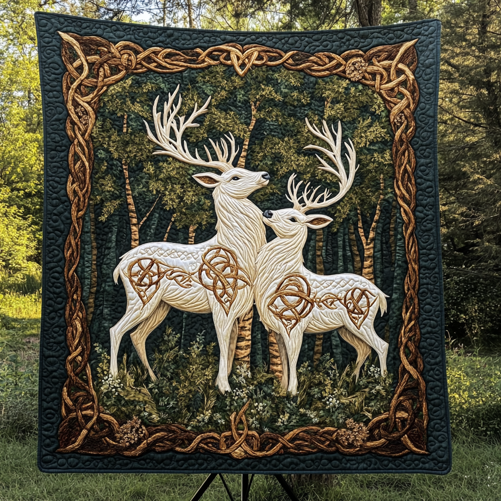 Antlered Affection Quilted Blanket NCU0VH1422