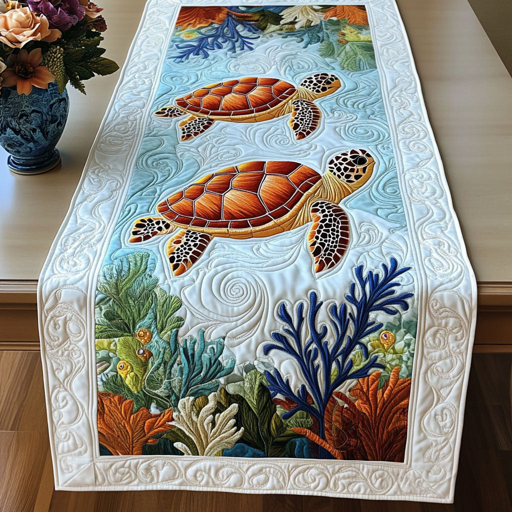 Aqua Nomad Quilted Table Runner NCU0NT2566