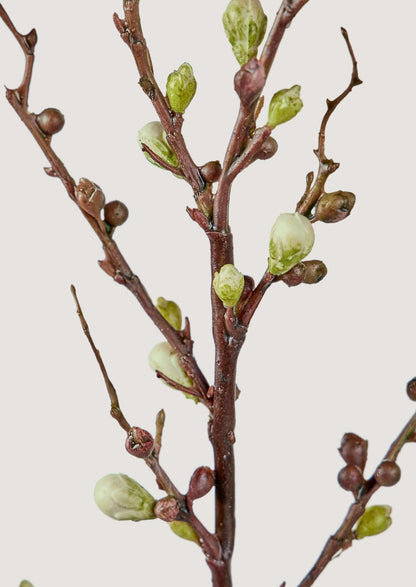 Faux Budding Peach Blossom Branch - 30"