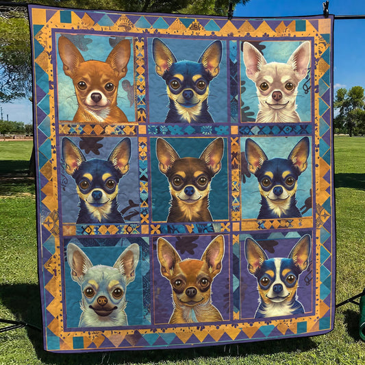 Artistic Chihuahua Quilted Blanket NCU0TH385