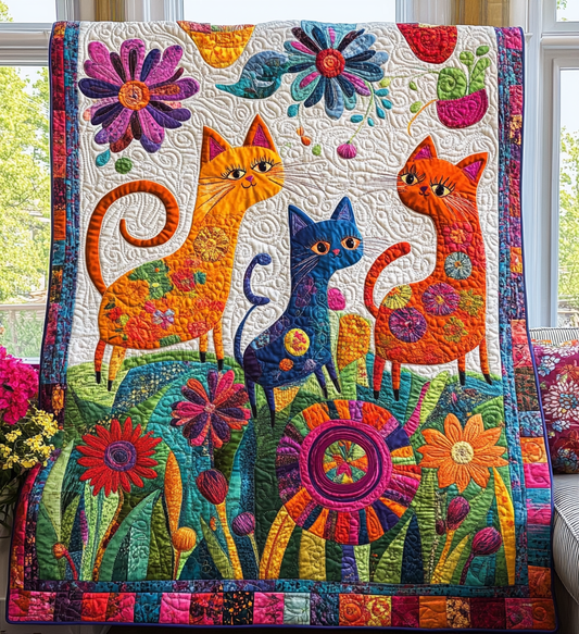 Artistic Feline Quilted Blanket NCU0DV429