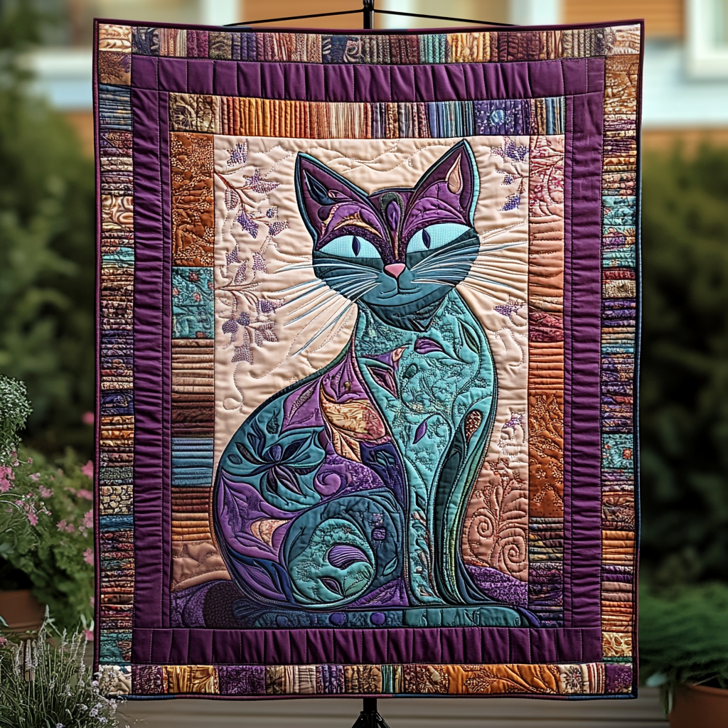 Aurora Cat Quilted Blanket NCU0VH1508