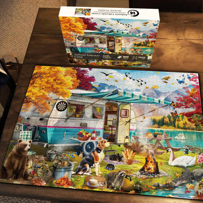 Autumn Lakeside Camp Jigsaw Puzzle 1000 Pieces