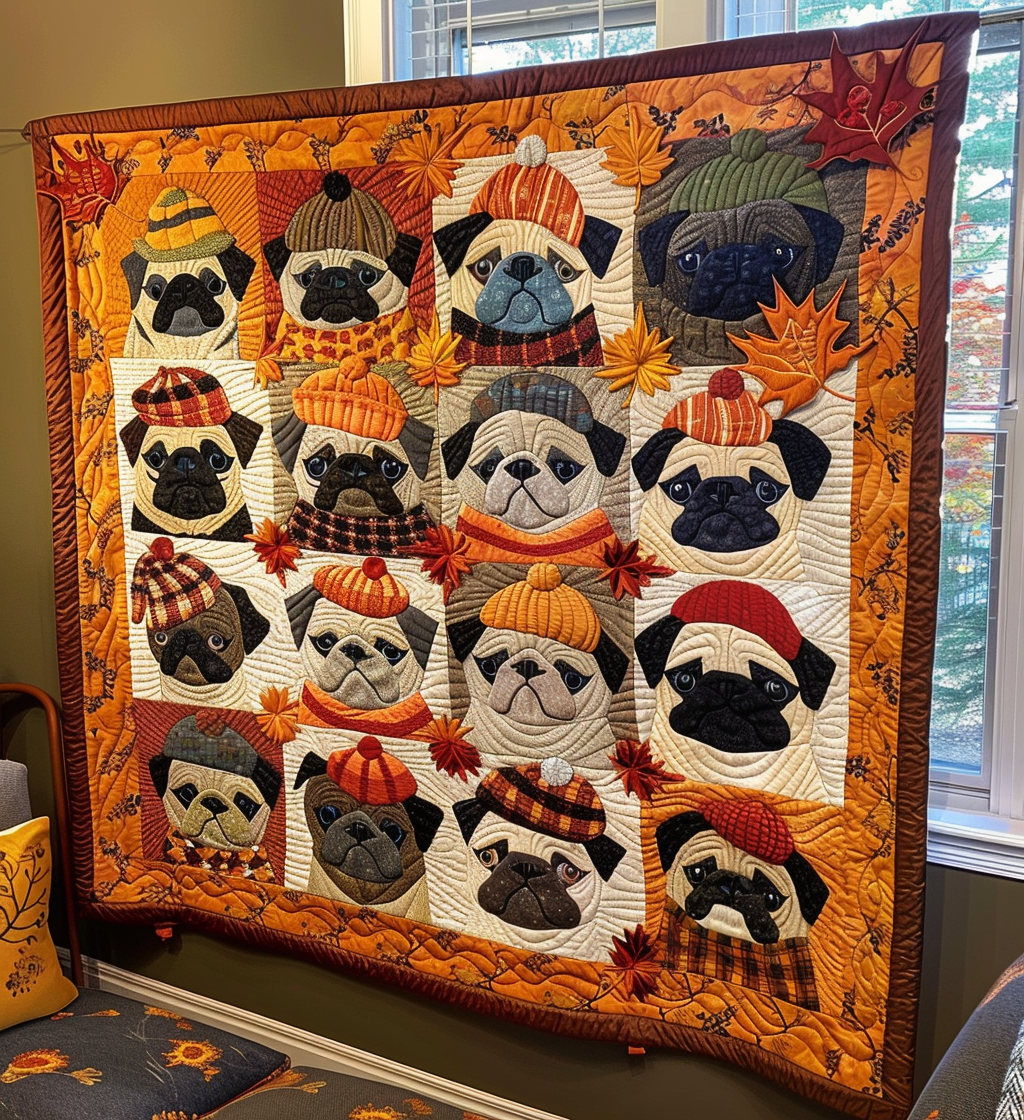 Pug Quilted Blanket NCU0VT11