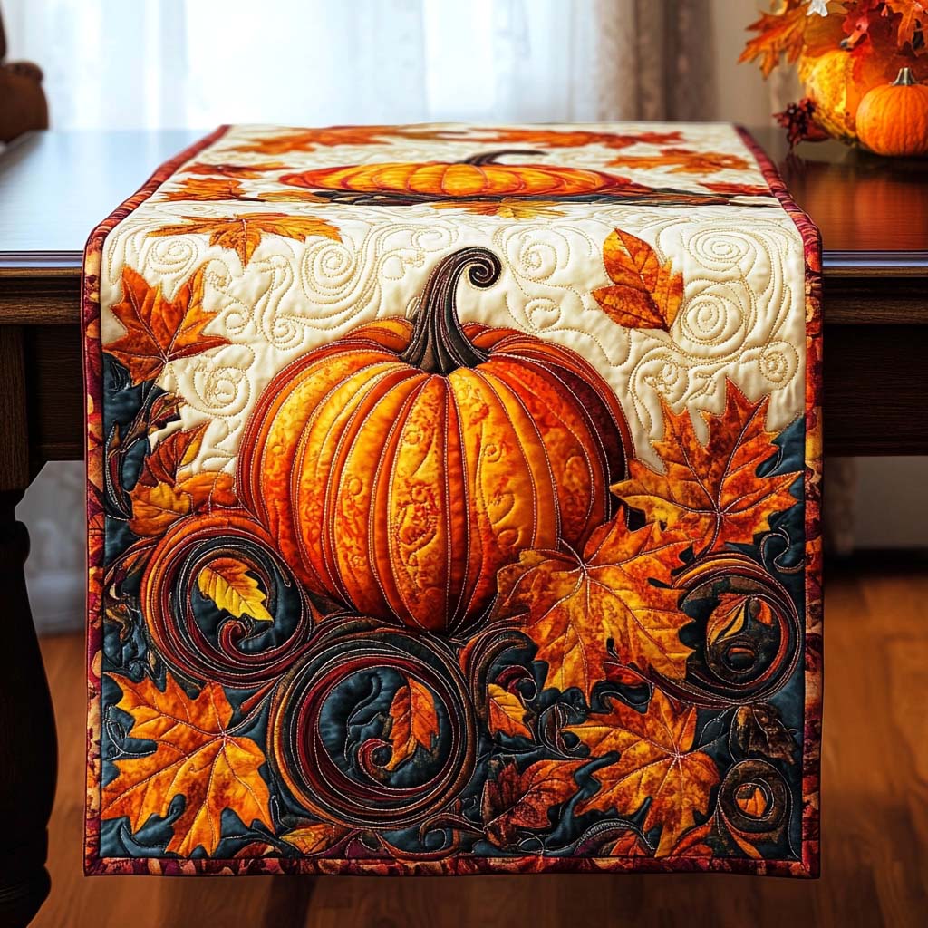 Autumn Harvest Quilted Table Runner NCU0NT1344