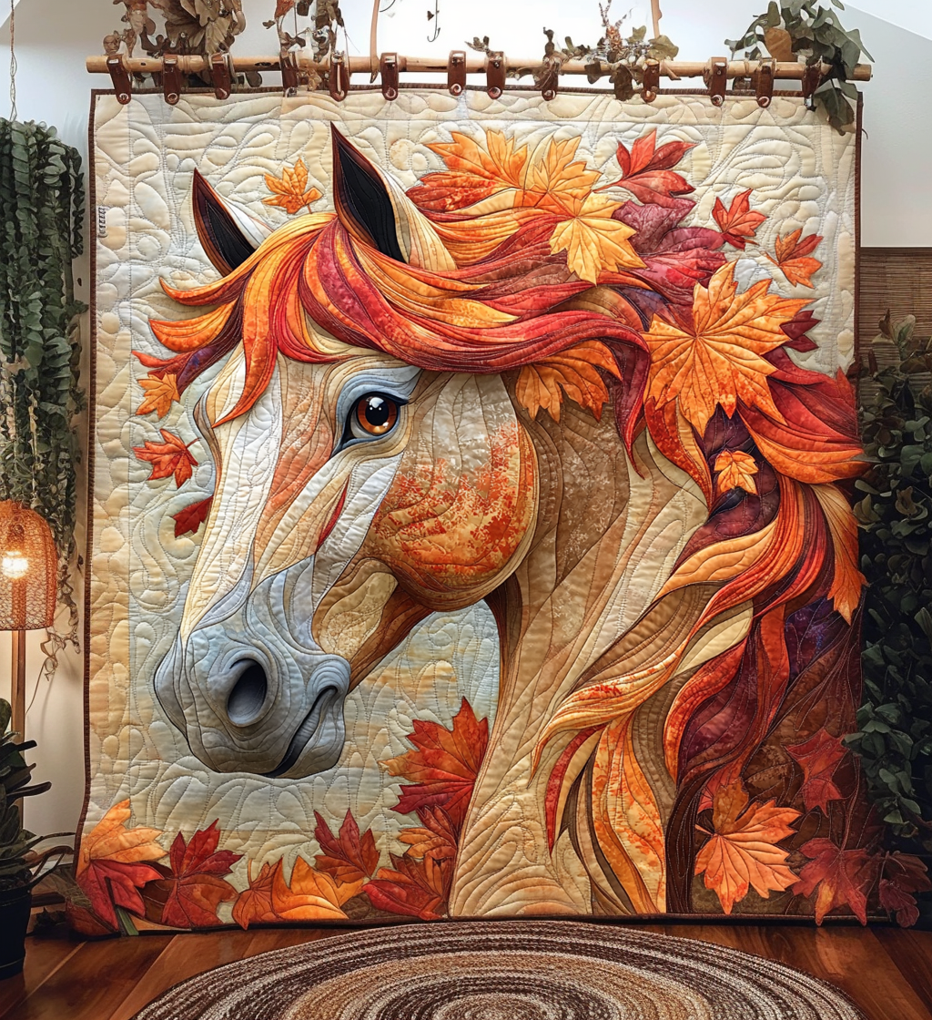 Autumn Horse Quilted Blanket NCU0DV1229