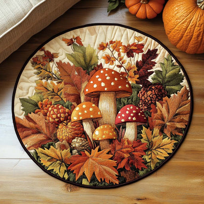 Autumn Mushrooms Quilted Round Mat NCU0NT1223