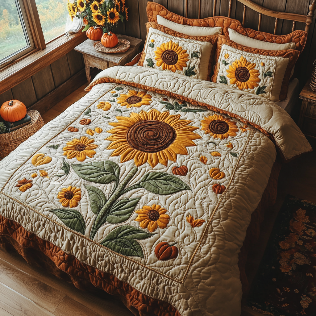 Autumn Sunrise Quilted Bedding Set NCU0DV2053