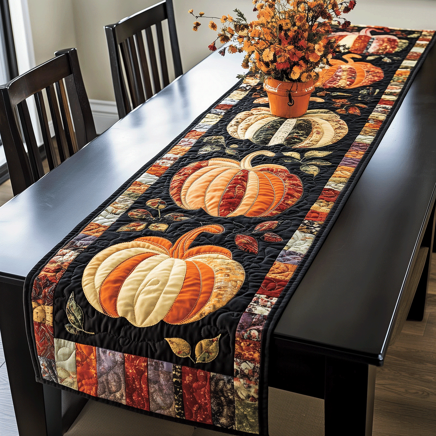 Pumpkin Quilted Table Runner NCU0VT37