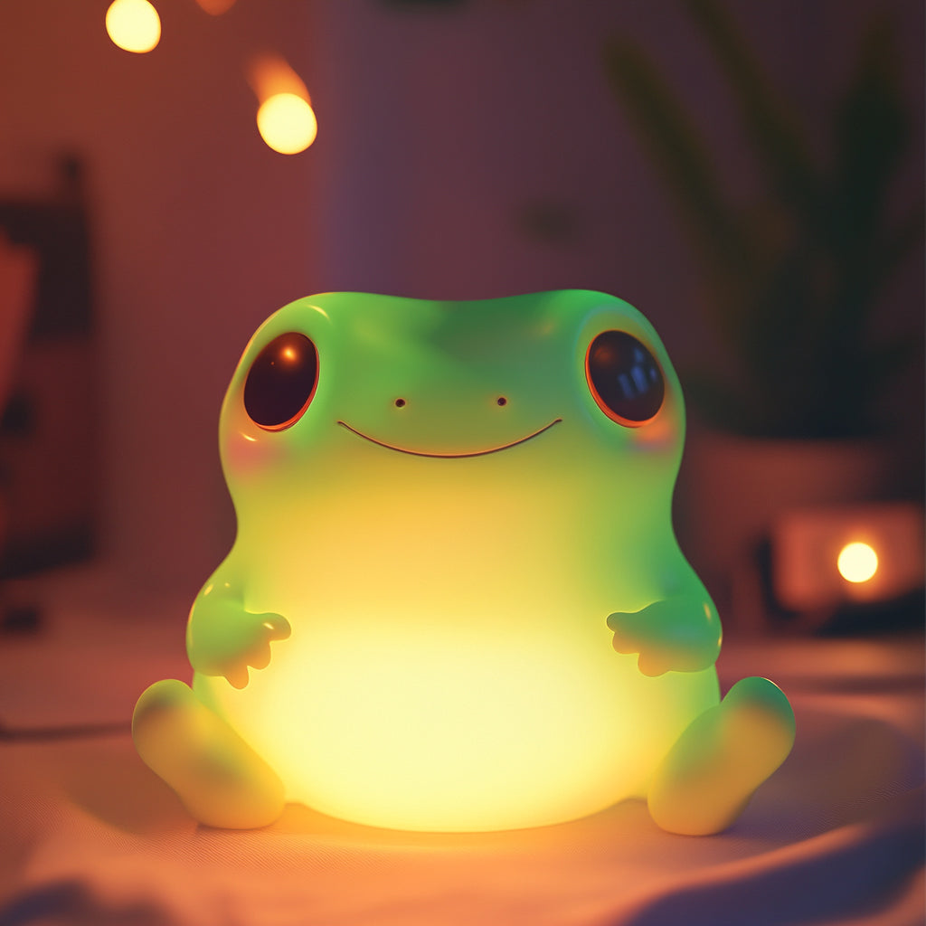 Squishy Silicone Frog LED Night Light - Perfect Gift for Kids and Girls