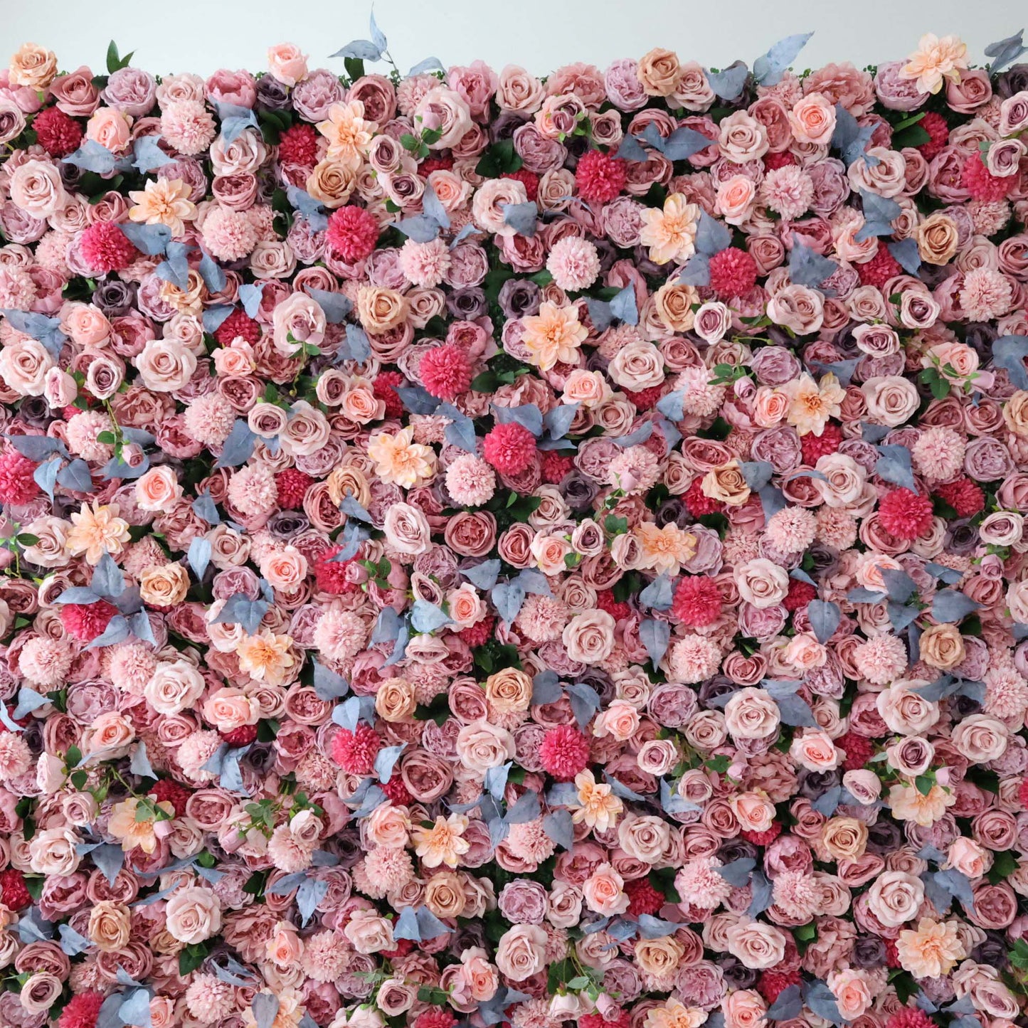 Roll Up Fabric Artificial Flower Wall Wedding Backdrop, Floral Party Decor, Event Photography-VF-298