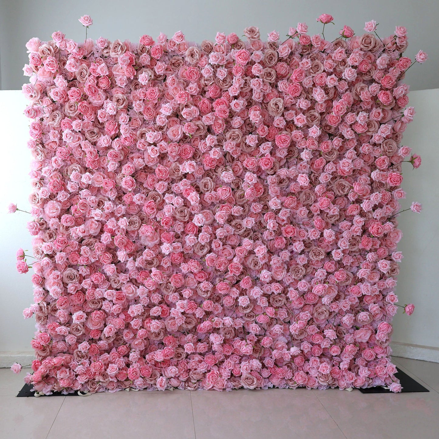 Roll Up Fabric Artificial Flower Wall Wedding Backdrop, Floral Party Decor, Event Photography-VF-394