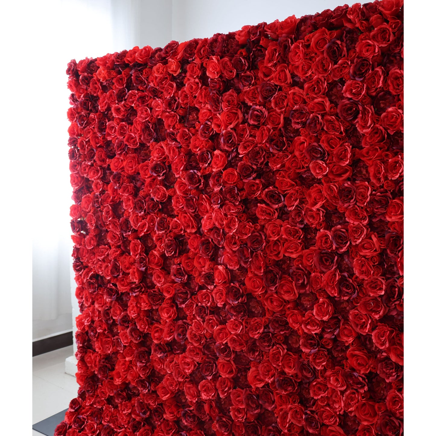 Roll Up Fabric Artificial Flower Wall Wedding Backdrop, Floral Party Decor, Event Photography-VF-326