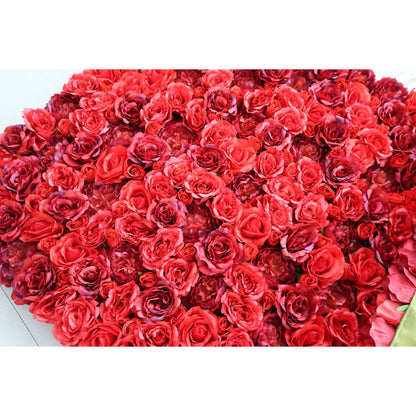 Roll Up Fabric Artificial Flower Wall Wedding Backdrop, Floral Party Decor, Event Photography-VF-335