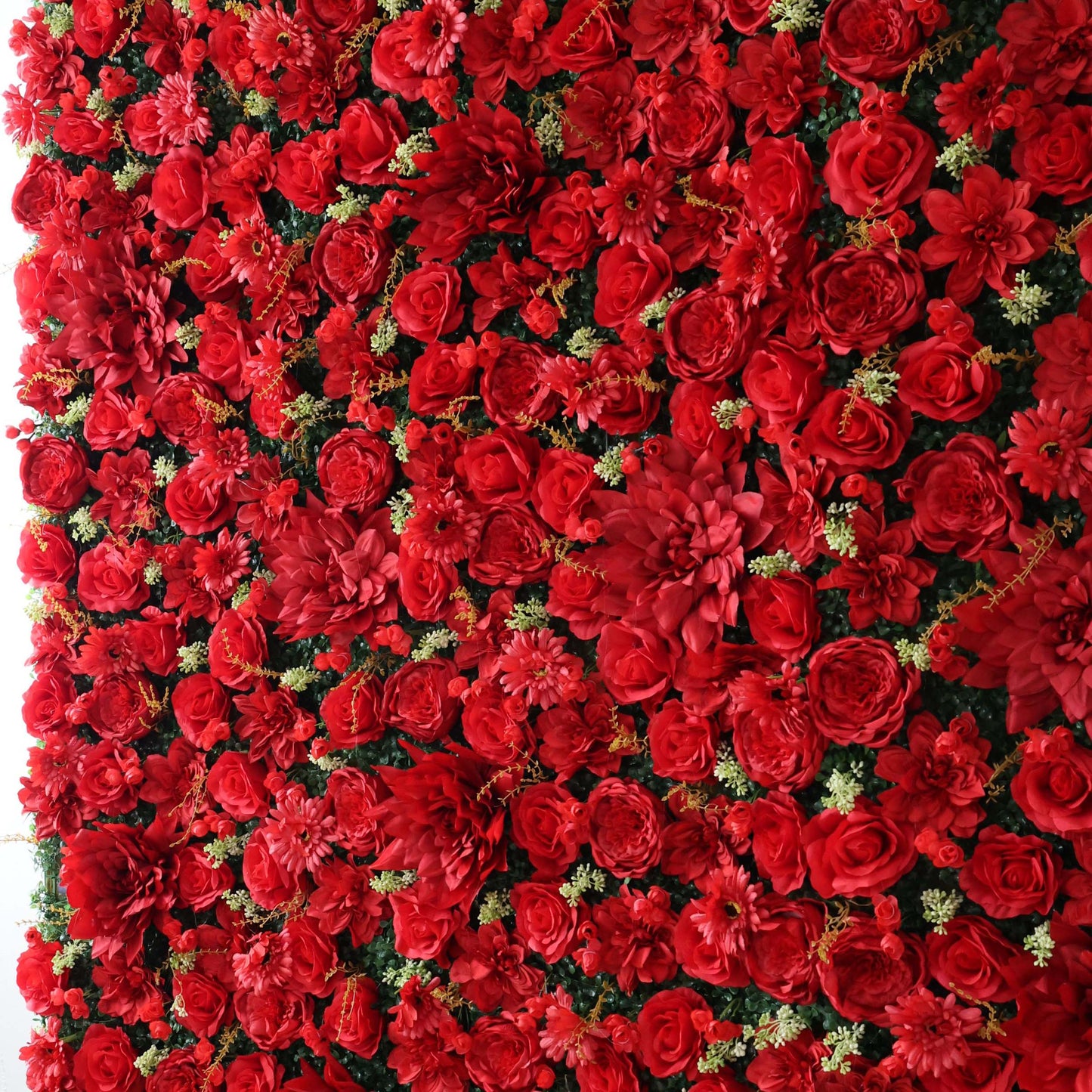 Roll Up Fabric Artificial Flower Wall Wedding Backdrop, Floral Party Decor, Event Photography-VF-300