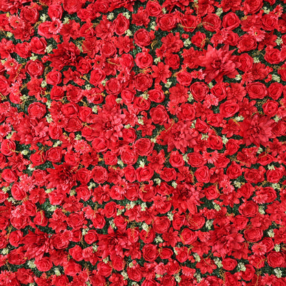 Roll Up Fabric Artificial Flower Wall Wedding Backdrop, Floral Party Decor, Event Photography-VF-300