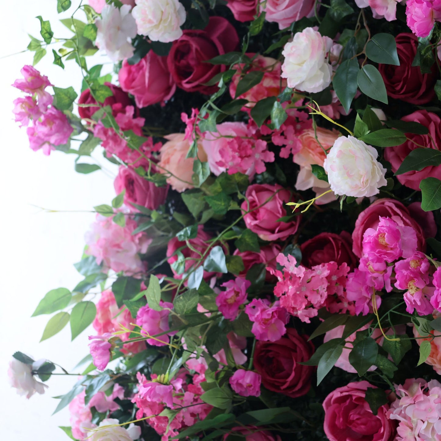 Roll Up Fabric Artificial Flower Wall Wedding Backdrop, Floral Party Decor, Event Photography-VF-325