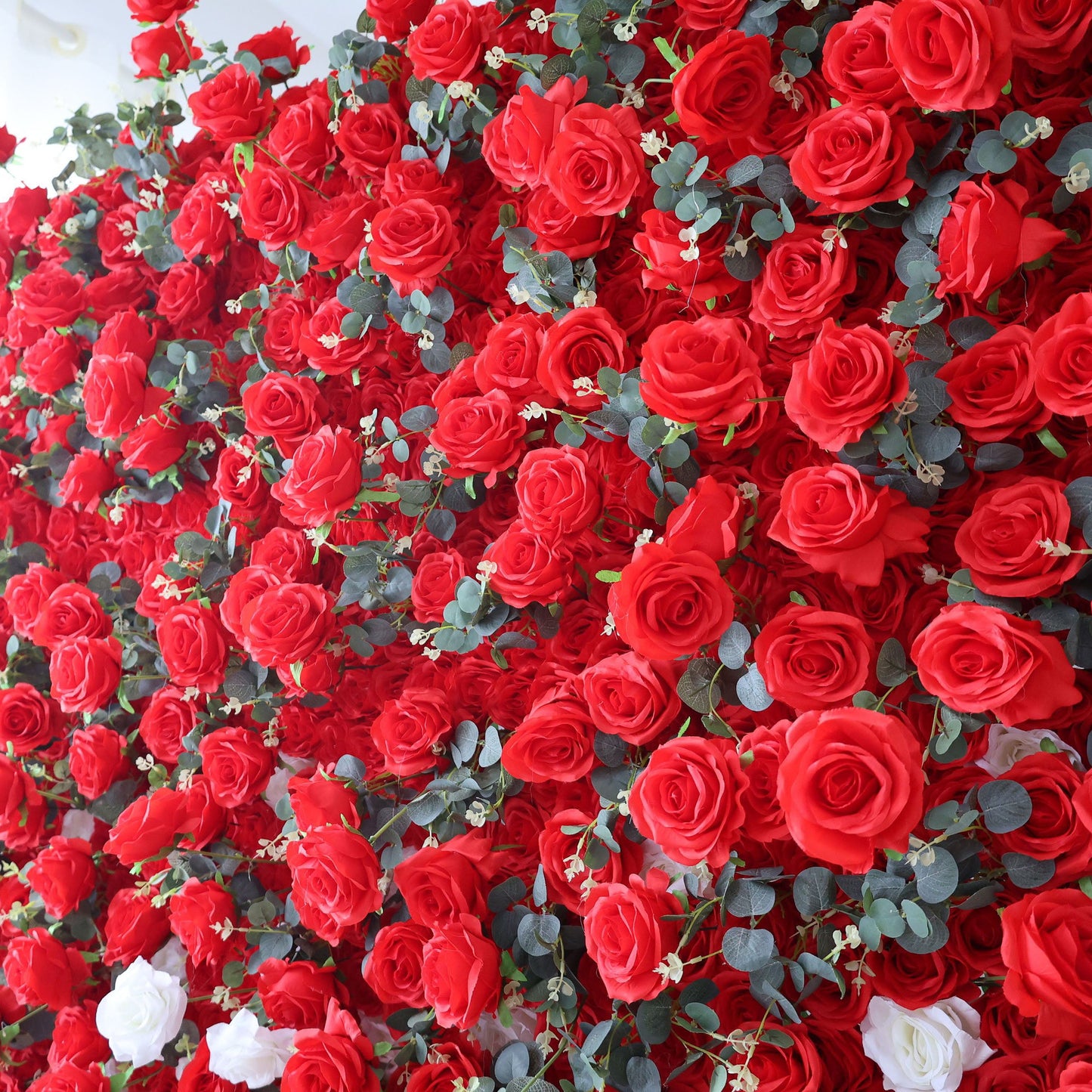 Roll Up Fabric Artificial Flower Wall Wedding Backdrop, Floral Party Decor, Event Photography-VF-375