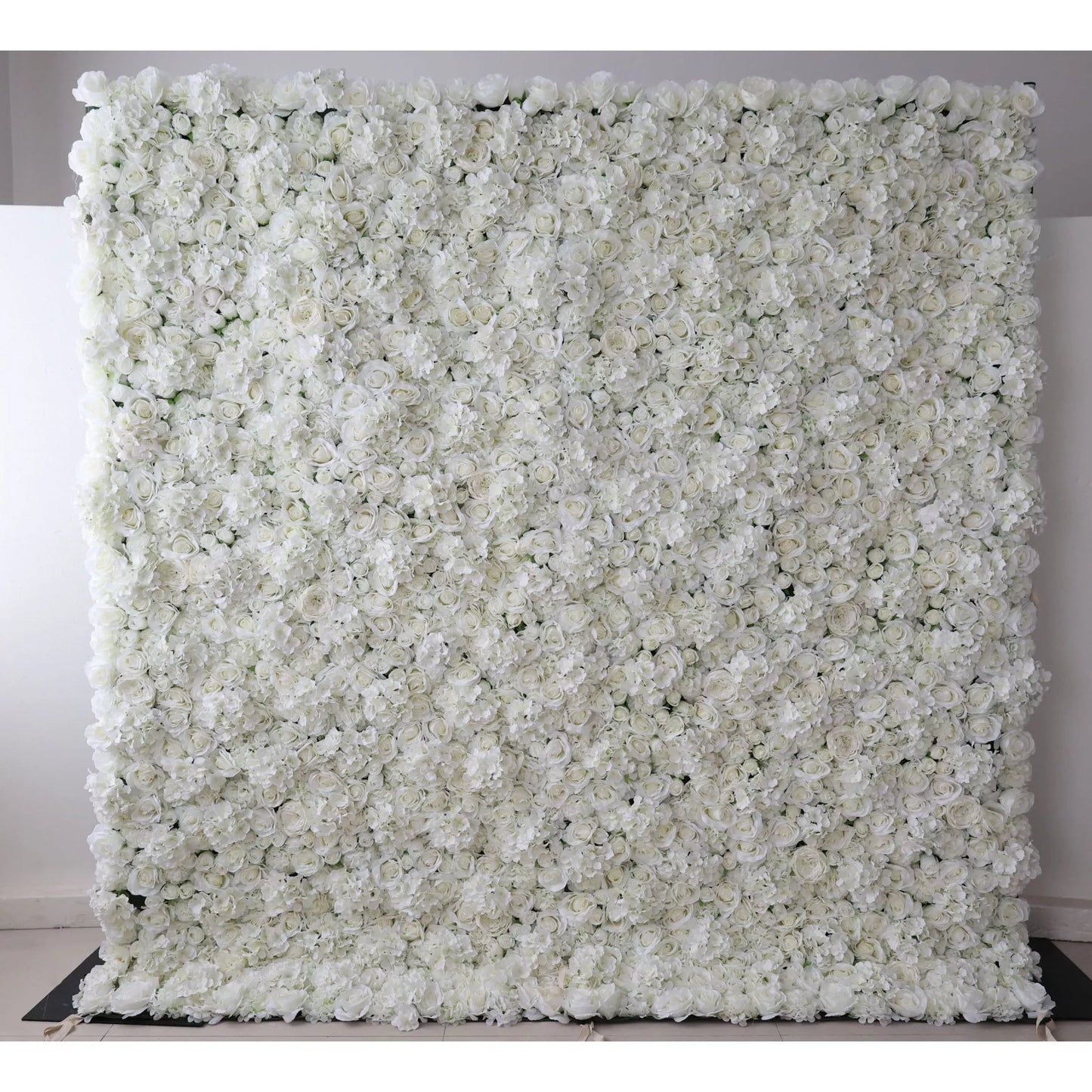 Roll Up Fabric Artificial Pure White Flower Wall Wedding Backdrop, Floral Party Decor, Event Photography-VF-051-2