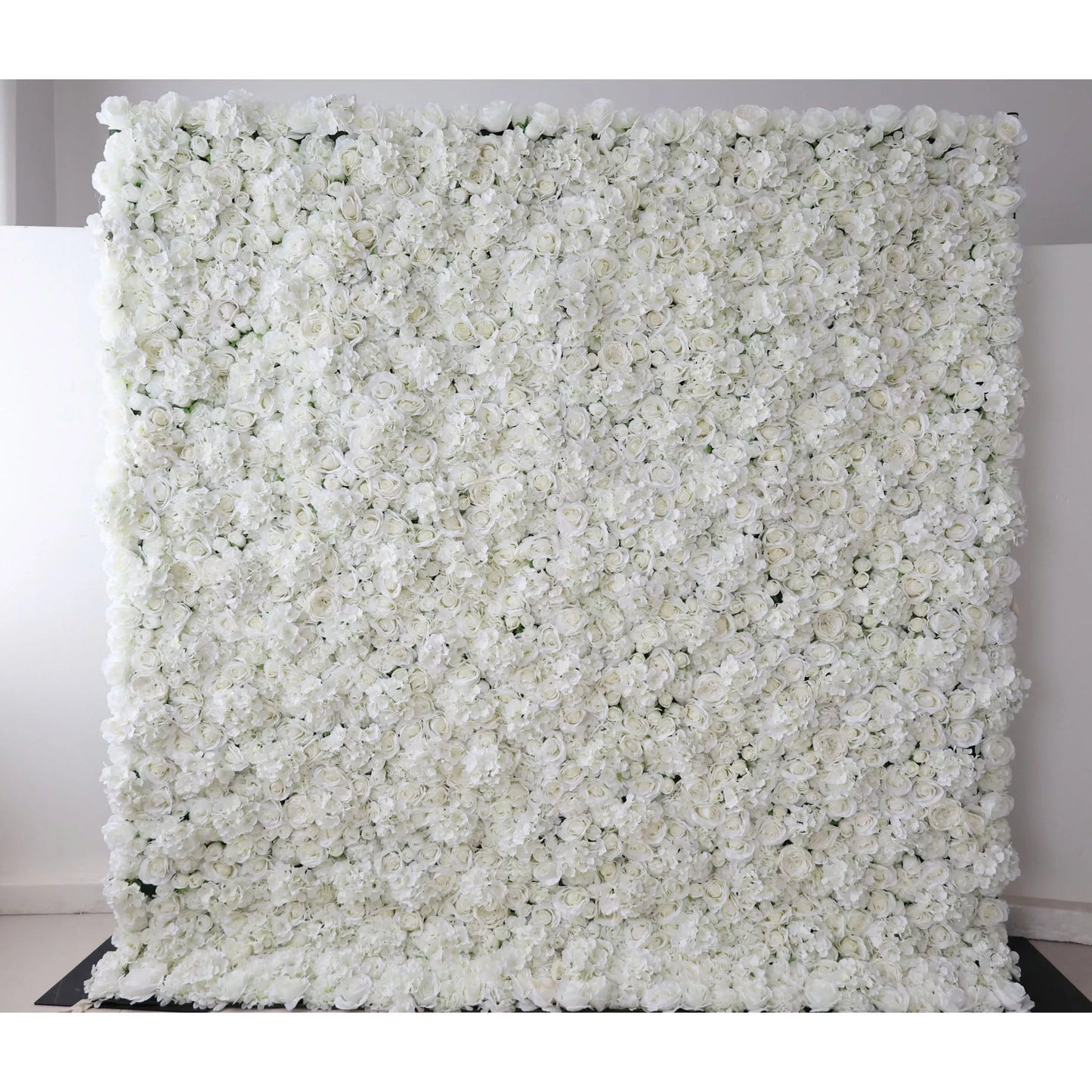 Roll Up Fabric Artificial Pure White Flower Wall Wedding Backdrop, Floral Party Decor, Event Photography-VF-051-2