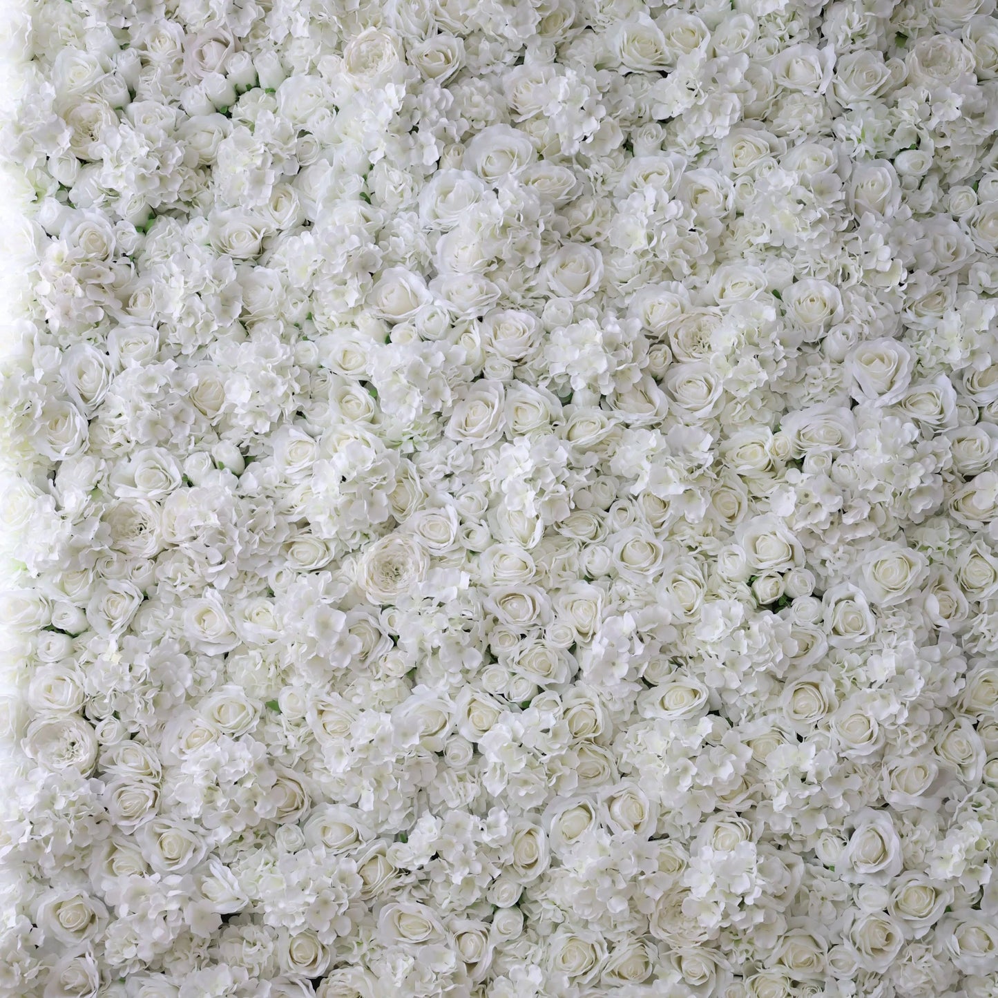 Roll Up Fabric Artificial Pure White Flower Wall Wedding Backdrop, Floral Party Decor, Event Photography-VF-051-2