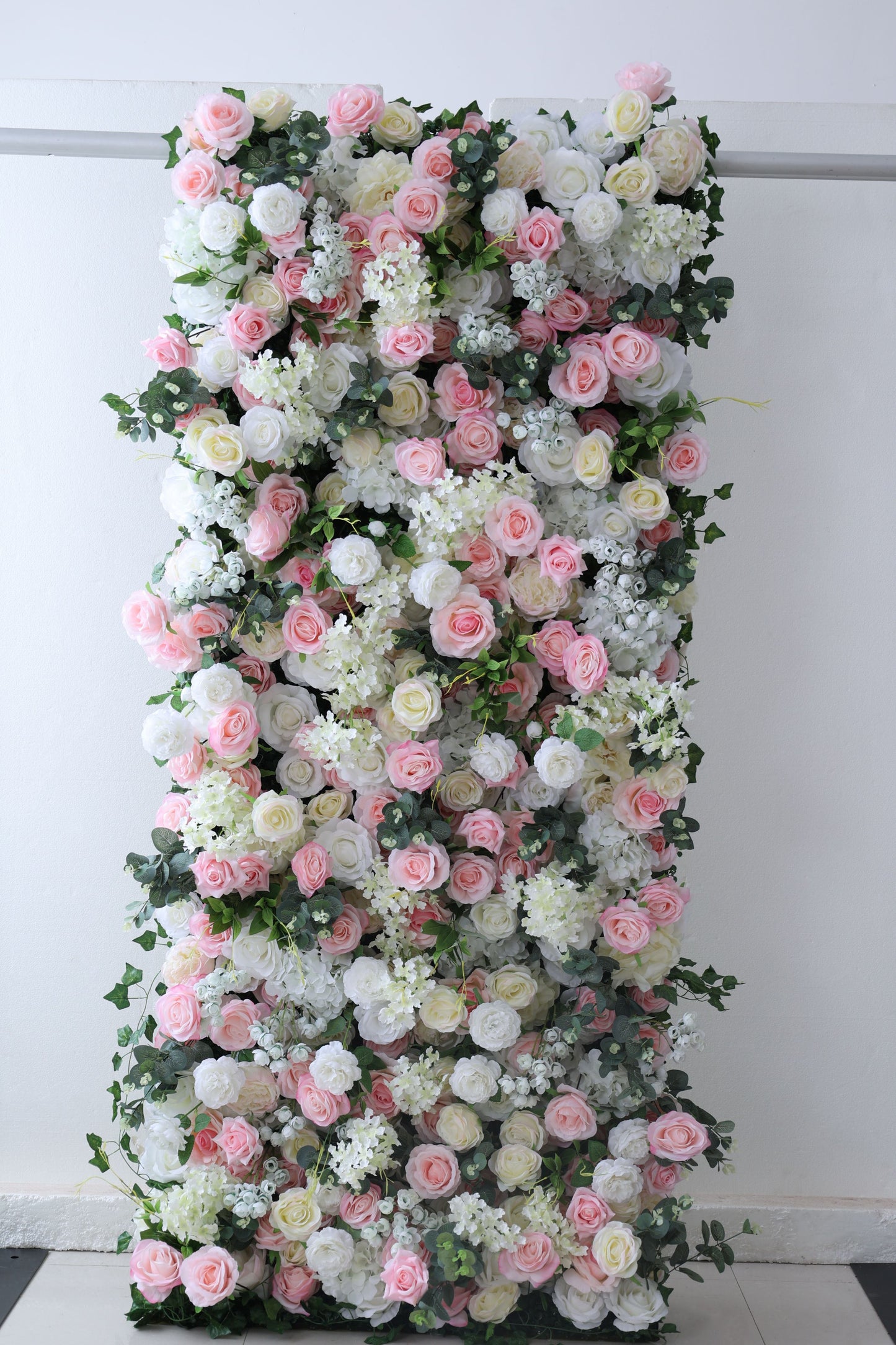 Roll Up Fabric Artificial Flower Wall Wedding Backdrop, Floral Party Decor, Event Photography-VF-321