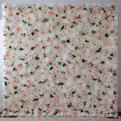 Roll Up Fabric Artificial Flower Wall Wedding Backdrop, Floral Party Decor, Event Photography-VF-109