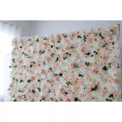 Roll Up Fabric Artificial Flower Wall Wedding Backdrop, Floral Party Decor, Event Photography-VF-109