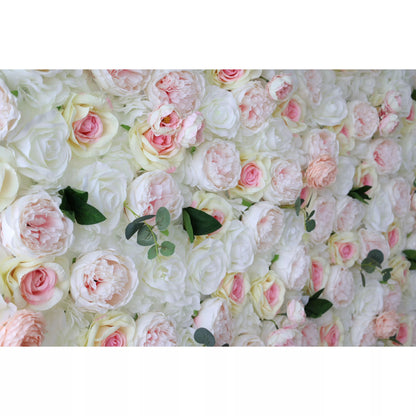 Roll Up Fabric Artificial Flower Wall Wedding Backdrop, Floral Party Decor, Event Photography-VF-109