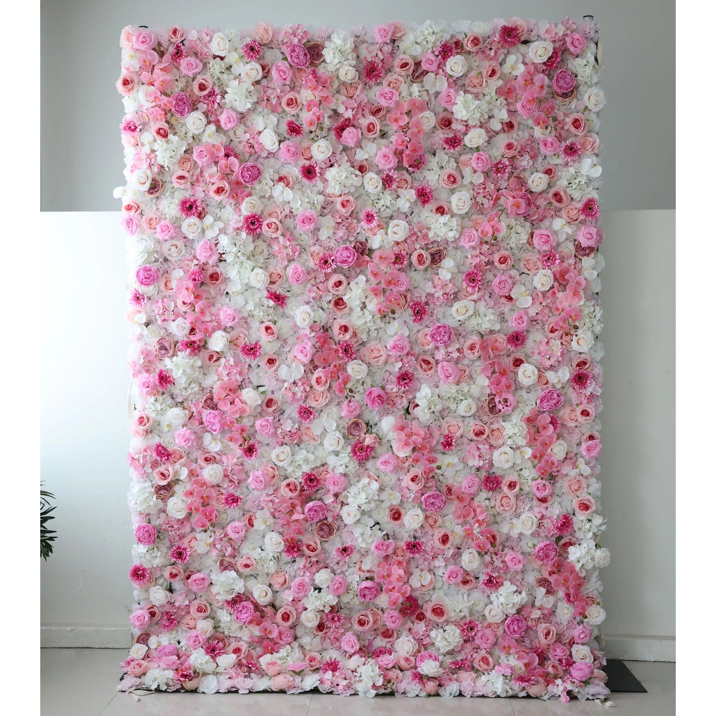 Flowers Artificial Floral Wall Backdrop: Serenity Blossom: A Spa-Inspired Ode to Tranquility and Elegance-VF-287