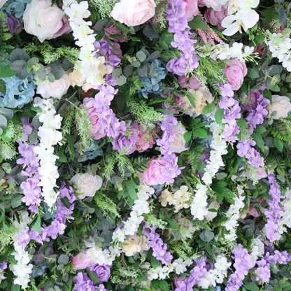 Roll Up Fabric Artificial Flower Wall Wedding Backdrop, Floral Party Decor, Event Photography-VF-380