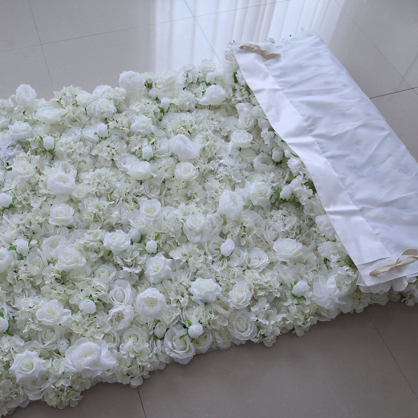 Roll Up Fabric Artificial Flower Wall Wedding Backdrop, Floral Party Decor, Event Photography-VF-377