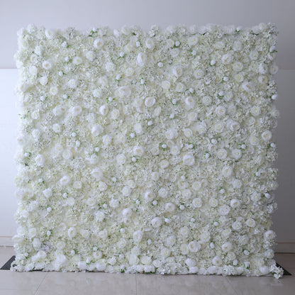 Roll Up Fabric Artificial Flower Wall Wedding Backdrop, Floral Party Decor, Event Photography-VF-377