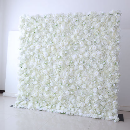 Roll Up Fabric Artificial Flower Wall Wedding Backdrop, Floral Party Decor, Event Photography-VF-377