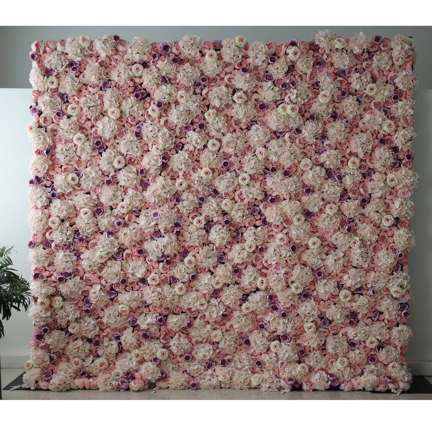 Roll Up Fabric Artificial Flower Wall Wedding Backdrop, Floral Party Decor, Event Photography-VF-101