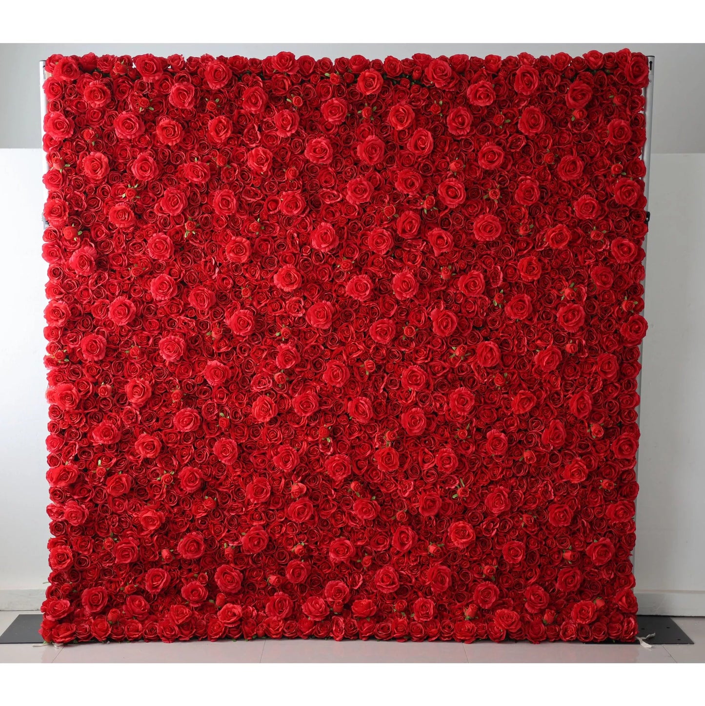 Roll Up Fabric Artificial Lipstick Red Flower Wall Wedding Backdrop, Floral Party Decor, Event Photography-VF-059