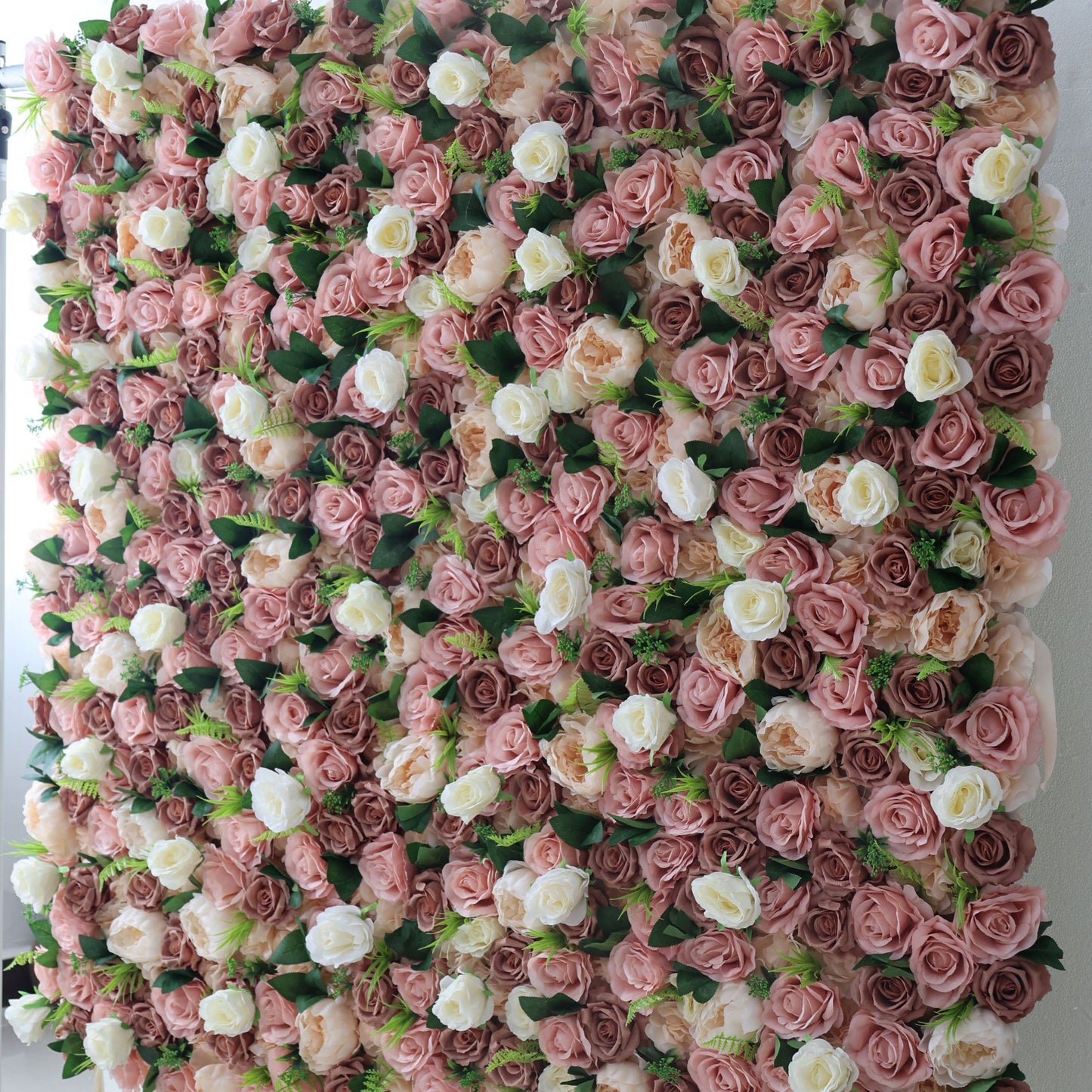 Roll Up Fabric Artificial Flower Wall Wedding Backdrop, Floral Party Decor, Event Photography-VF-322