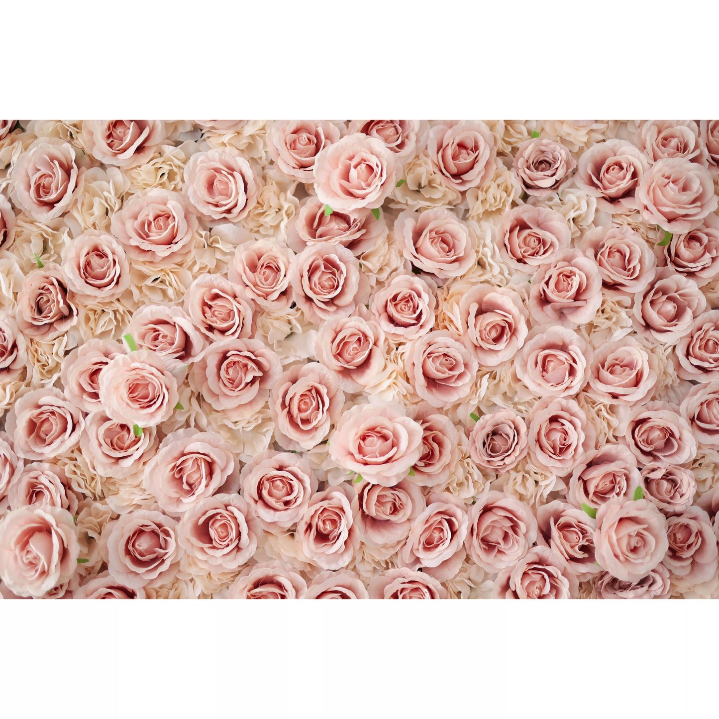 Showcases: Serene Rose Whispers – An Exquisite Artificial Fabric Flower Wall Enriched with Blushing Pink Blossoms-VF-209