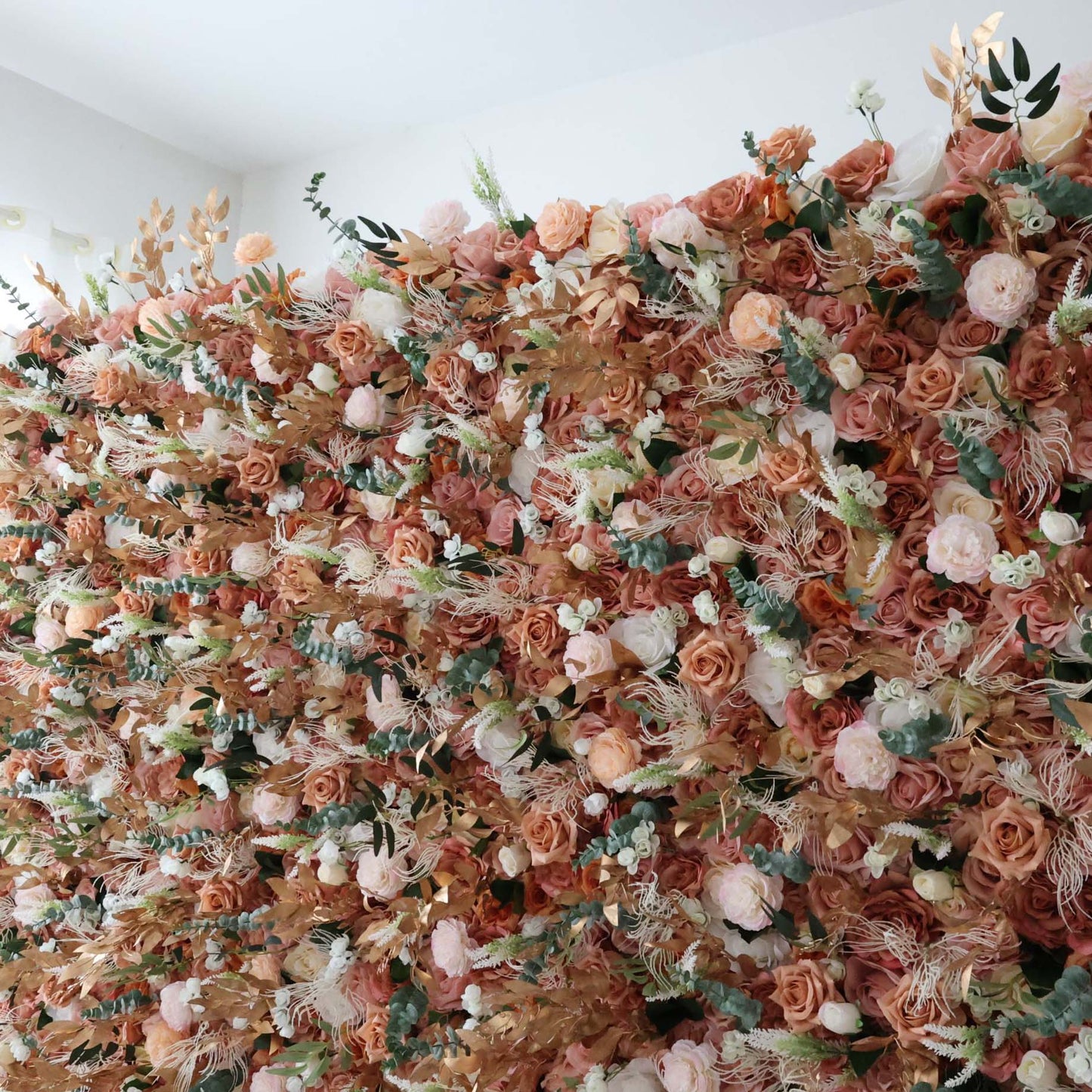 Roll Up Fabric Artificial Flower Wall Wedding Backdrop, Floral Party Decor, Event Photography-VF-301