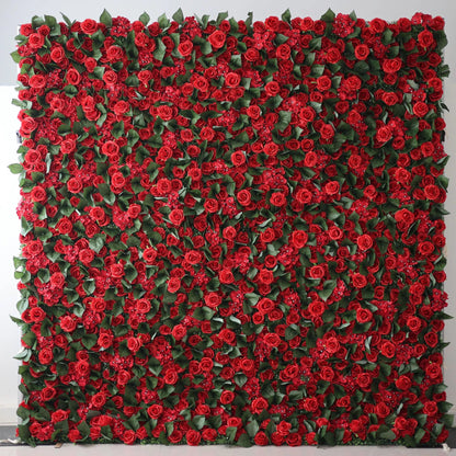 Roll Up Fabric Artificial Flower Wall Wedding Backdrop, Floral Party Decor, Event Photography-VF-105