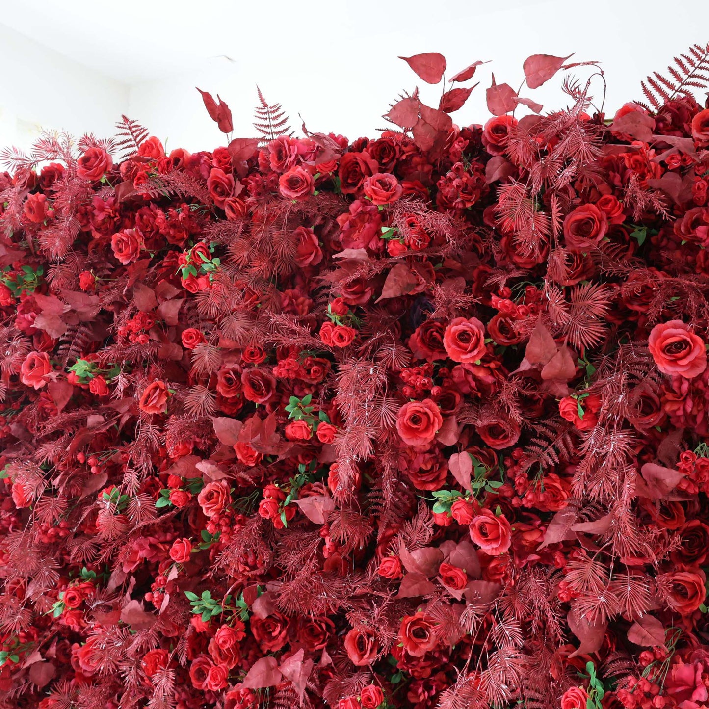 Roll Up Fabric Artificial Flower Wall Wedding Backdrop, Floral Party Decor, Event Photography-VF-303